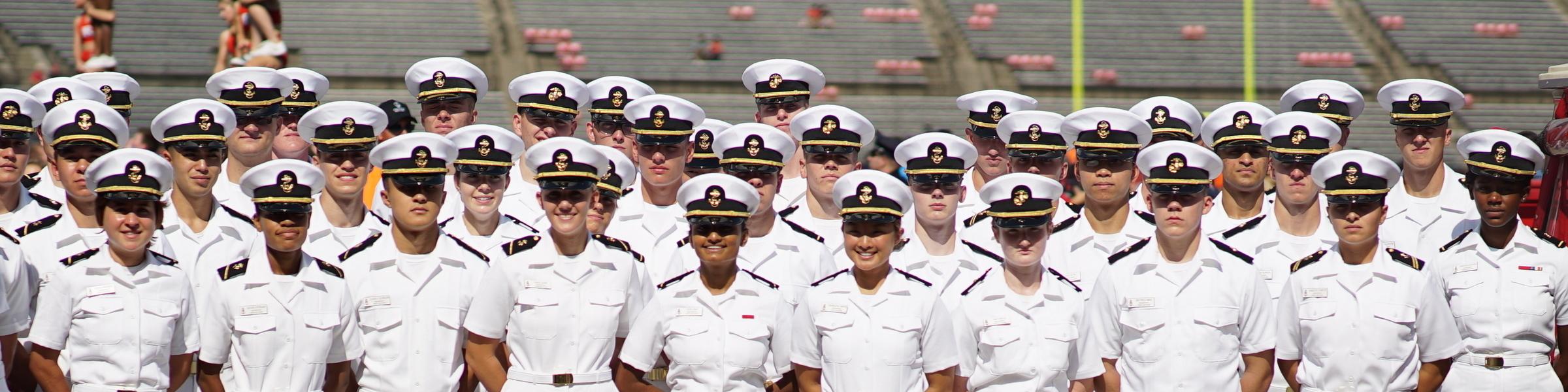 Battalion in Navy Whites