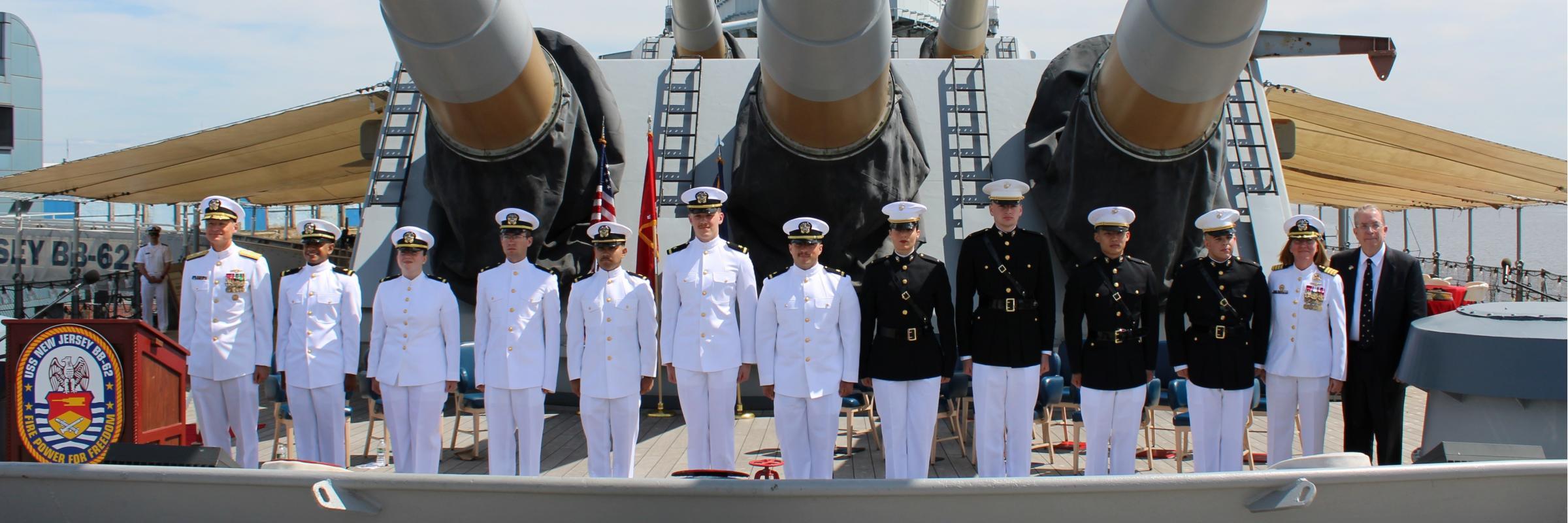 2025 Rutgers commissioning class aboard USS New Jersey
