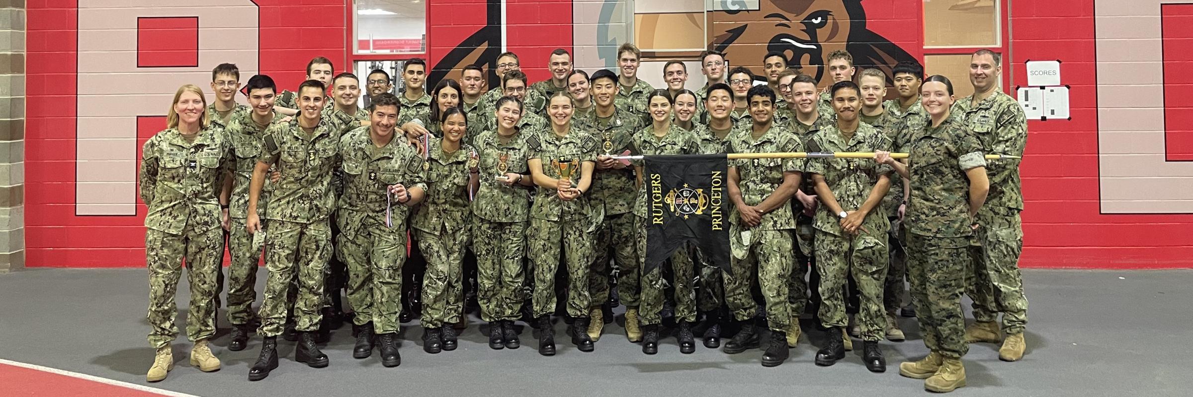 Midshipmen with awards earned at a Military Excellence Competition